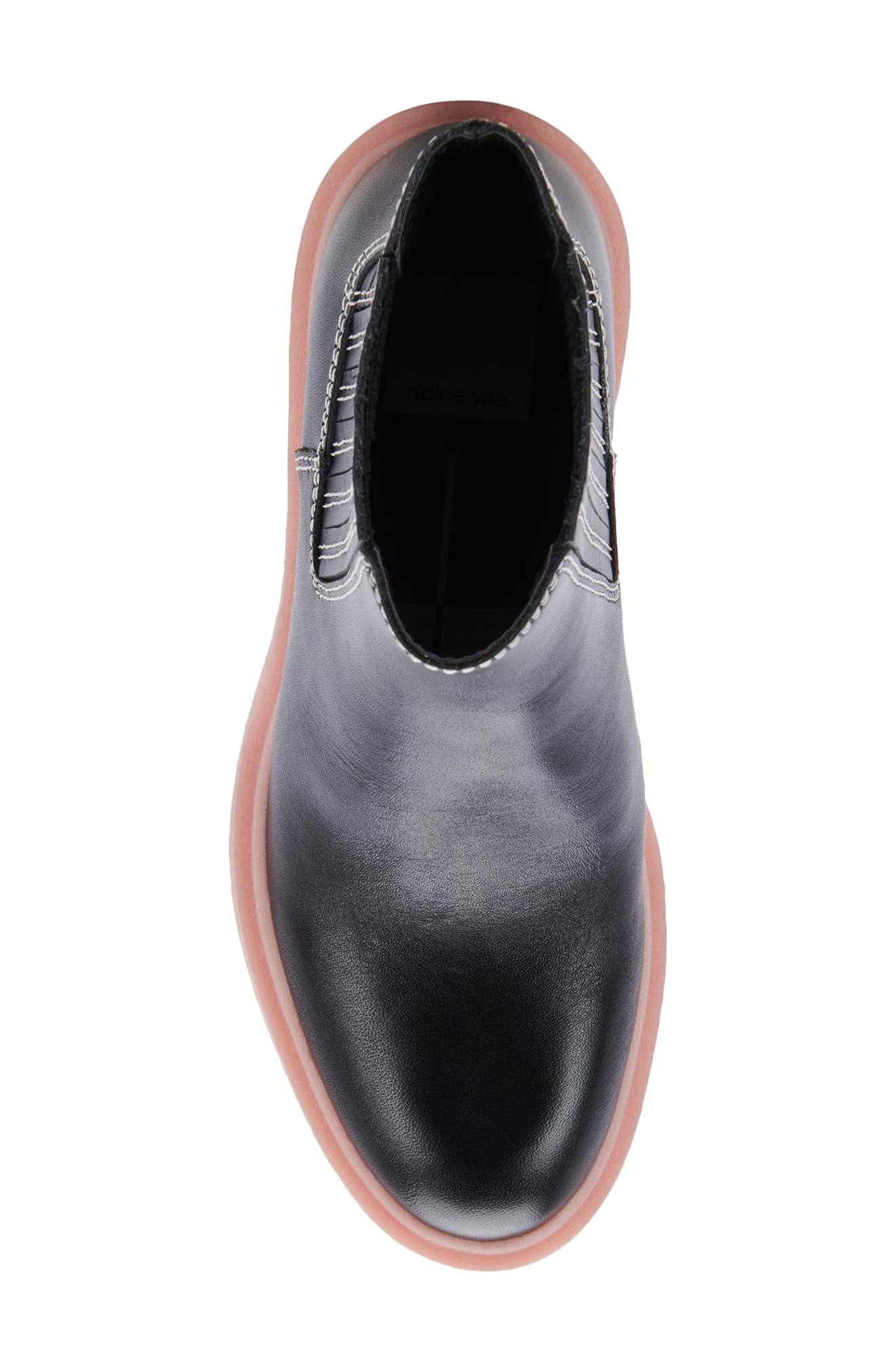 Caster H2O Waterproof Lug Sole Platform Bootie - Wide Width Available, Alternate, color, BLACK/ PINK LEATHER H2O