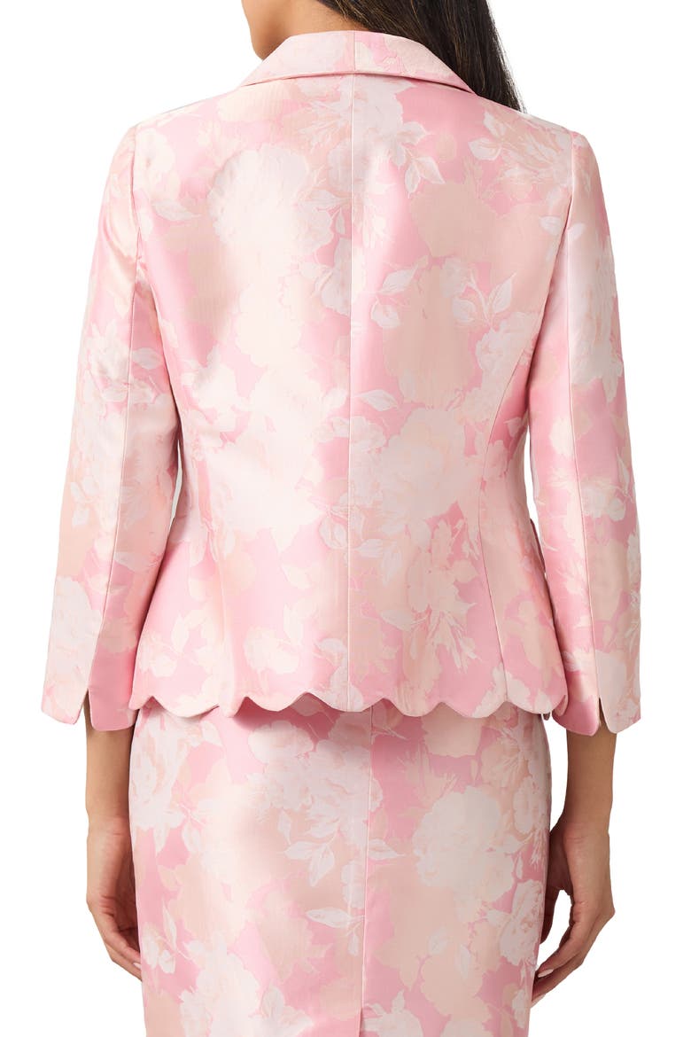 Floral Jacquard Shawl Collar Scalloped Blazer, Alternate, color, TUTU PINK MULTI