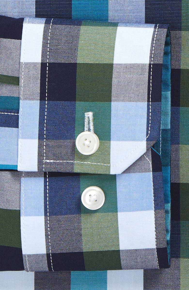 Calibrate Trim Fit Non-Iron Stretch Check Dress Shirt, Alternate, color,