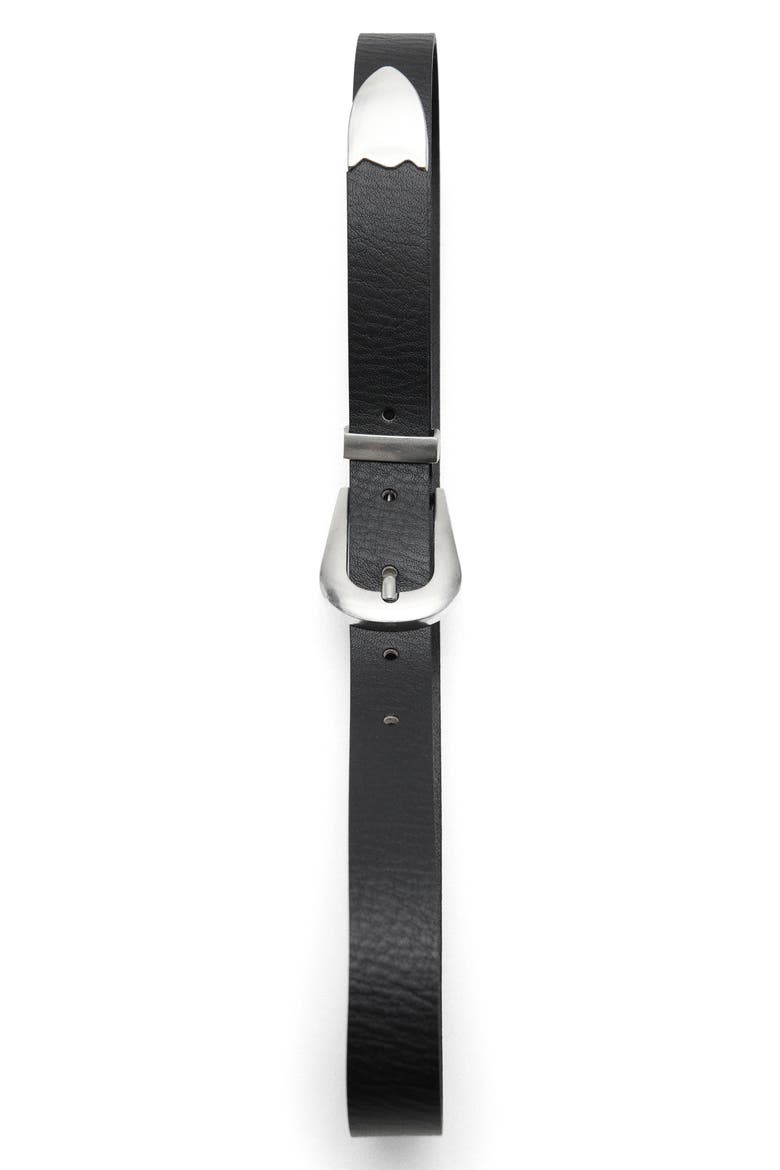 Leather Western Belt, Alternate, color, BLACK