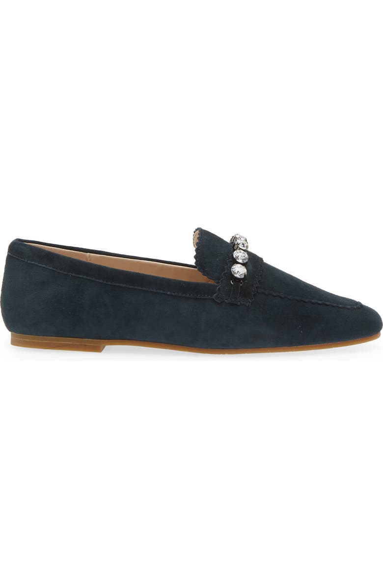 Pelle Moda Herron Crystal Embellished Loafer, Alternate, color, Midnight