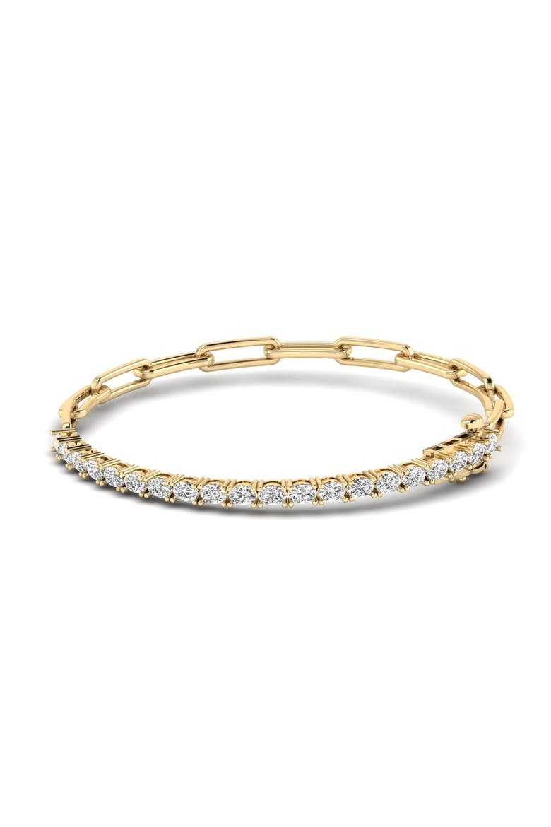 Oval Half Tennis Paperclip Bracelet Lab Diamond in 14K Gold, Main, color, Yellow Gold