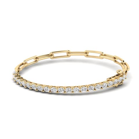 Oval Half Tennis Paperclip Bracelet Lab Diamond in 14K Gold