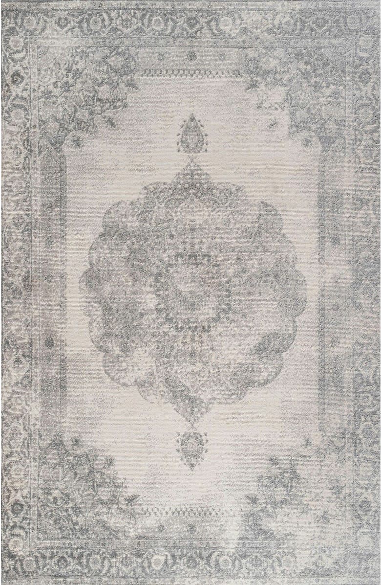 JONATHAN Y Rosalia Cottage Medallion Area Rug, Main, color, Gray/Ivory
