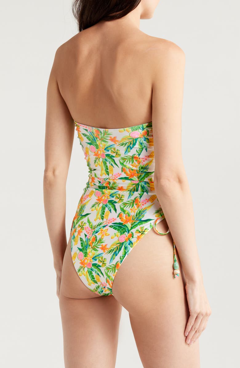 Kulani Kinis Strapless Cinched Tie One-Piece Swimsuit, Alternate, color, Golden Hour