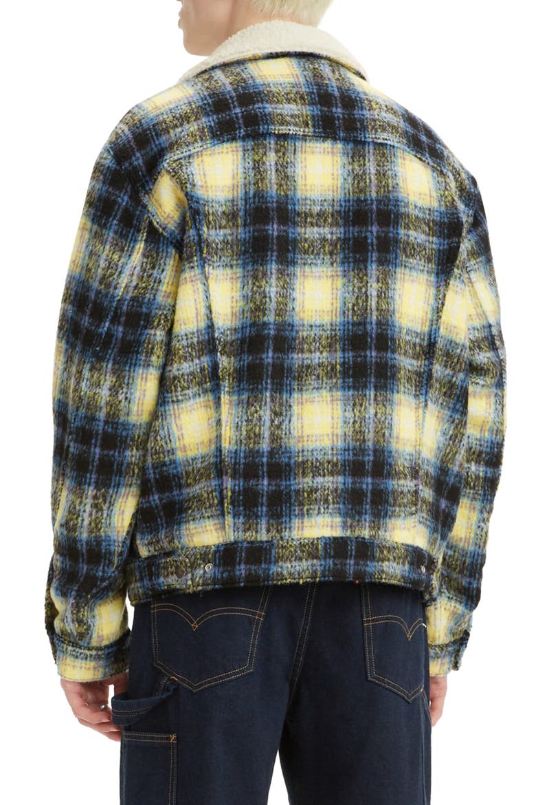 Vintage Fit Plaid Trucker Jacket with Fleece Collar, Alternate, color, JACK PONDEROSA PINE