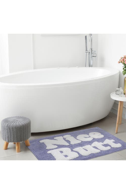 Jessica Simpson Cotton Bath Rug In Lavender/white