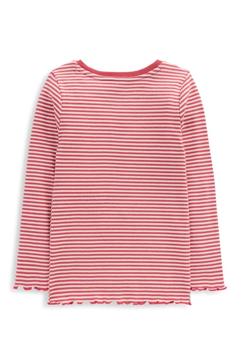 Kids' Ribbed Long Sleeve T-Shirt, Alternate, color, PINK/ SOFT IVORY STRIPE