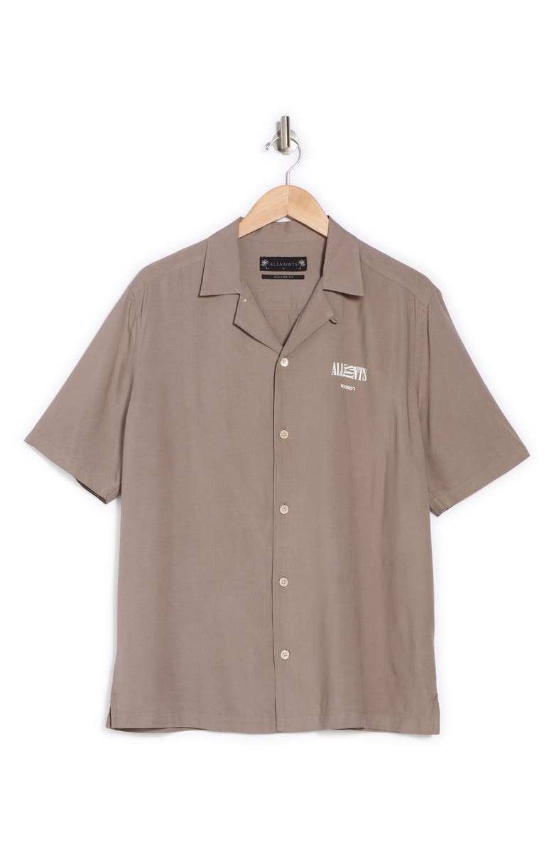 AllSaints Burman Camp Shirt, Alternate, color, Chestnut Brown