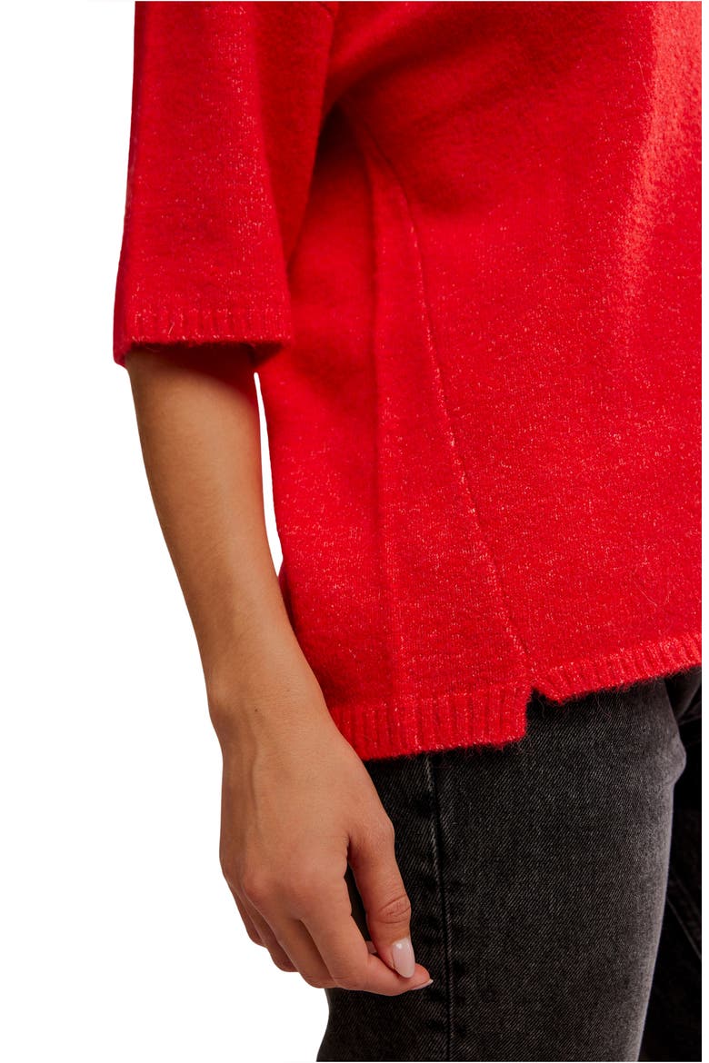 Margot Oversize Short Sleeve Sweater, Alternate, color, CHERRY POP MELANGE