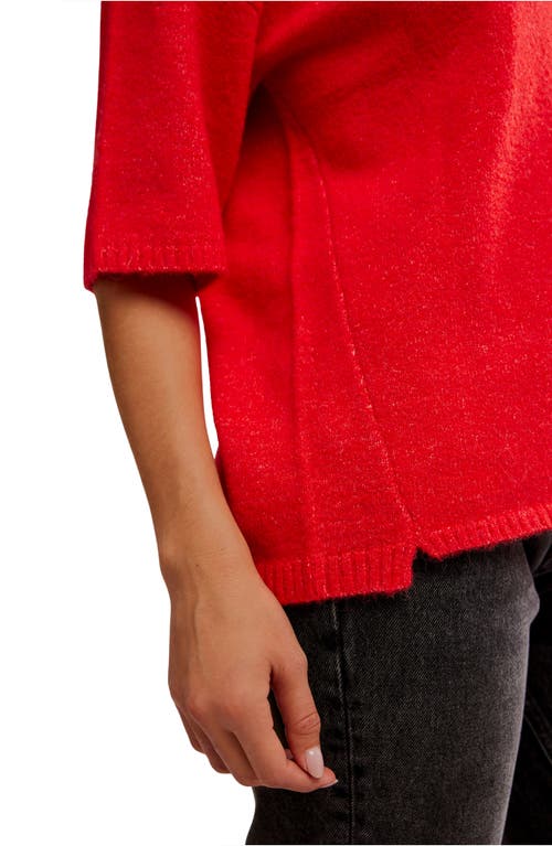 Free People Margot Oversize Short Sleeve Sweater In Red