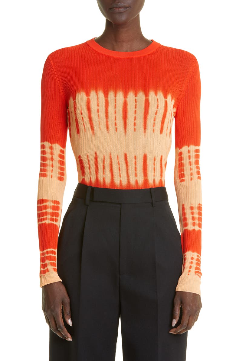 Proenza Schouler Tie Dye Crewneck Rib Sweater, Main, color, 