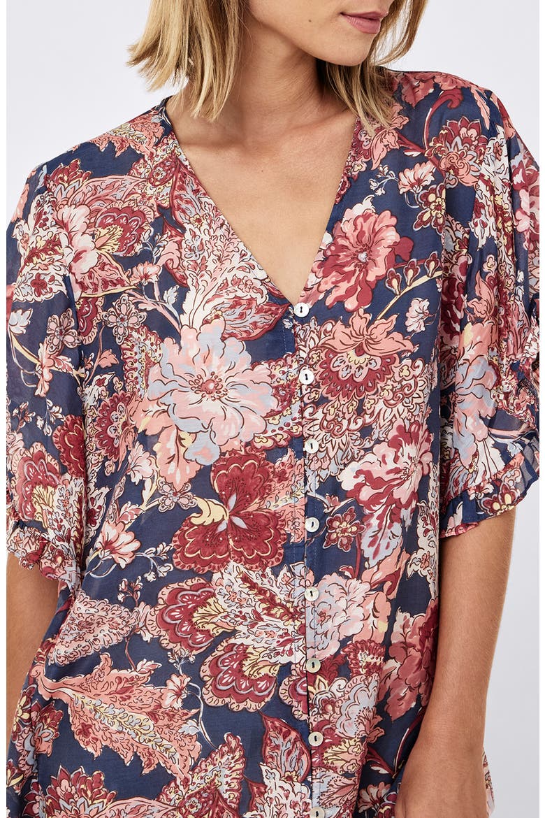 Ella Frill Nightie Nightgown, Alternate, color, BLUE INDIGO