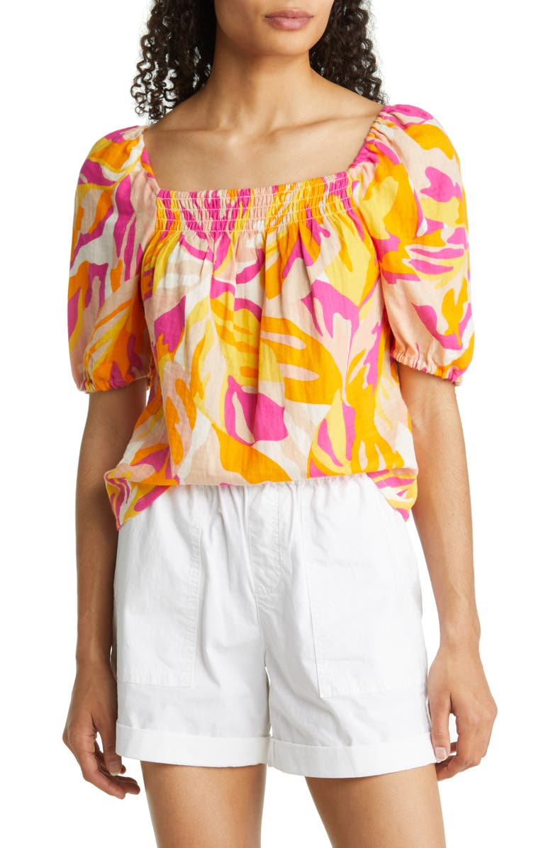 Sanctuary Real Love Puff Sleeve Cotton Blouse, Main, color,