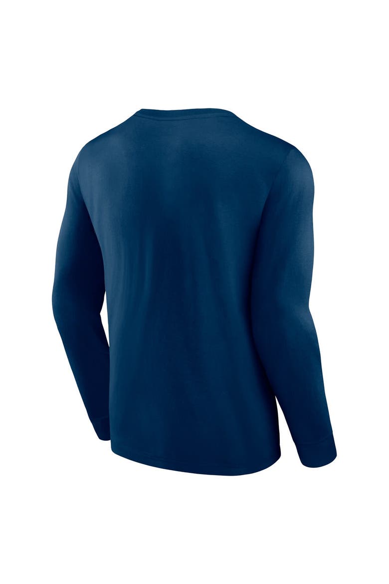 Men's Fanatics Branded Deep Sea Blue Seattle Kraken Strike the Goal Long Sleeve T-Shirt, Alternate, color, Navy
