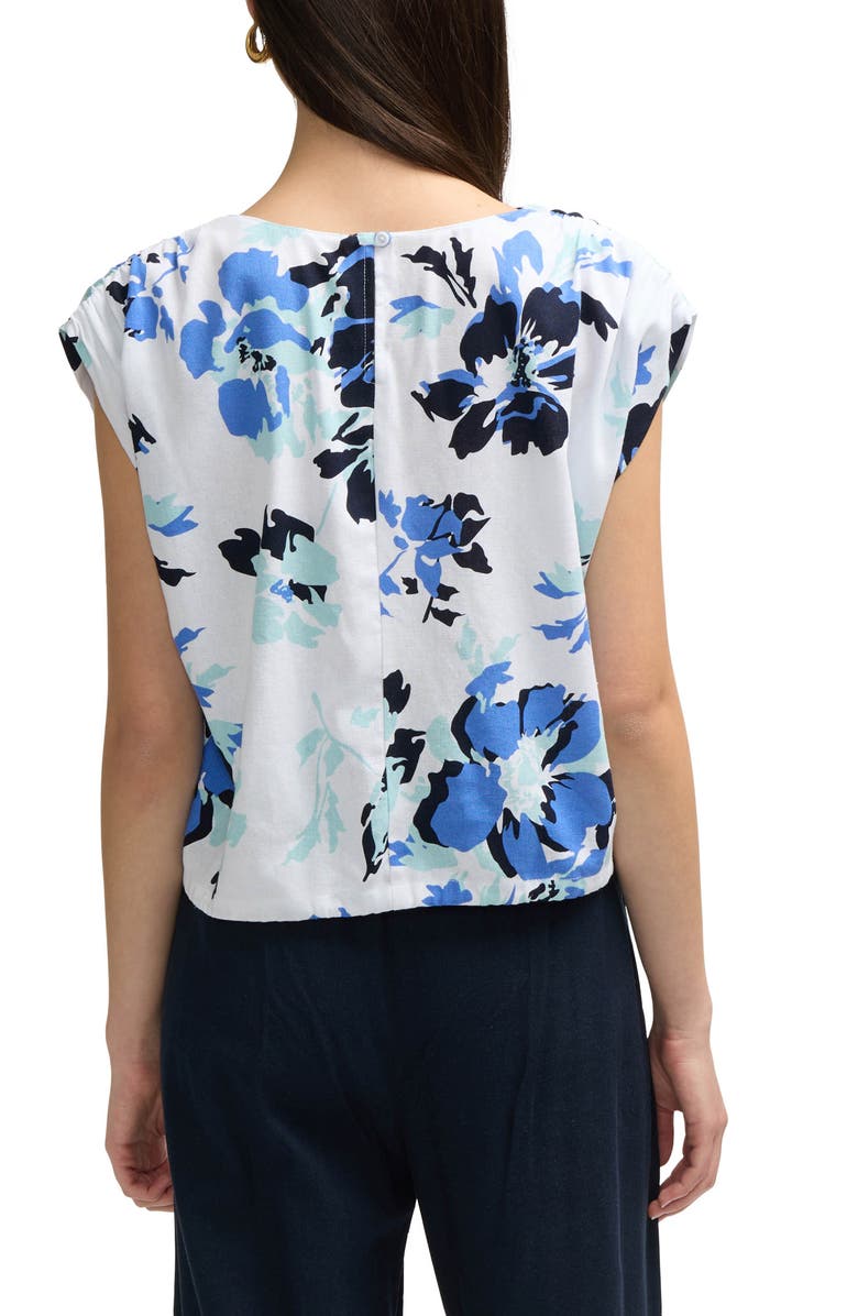 Ellen Tracy Floral Drawstring Hem Top, Alternate, color,