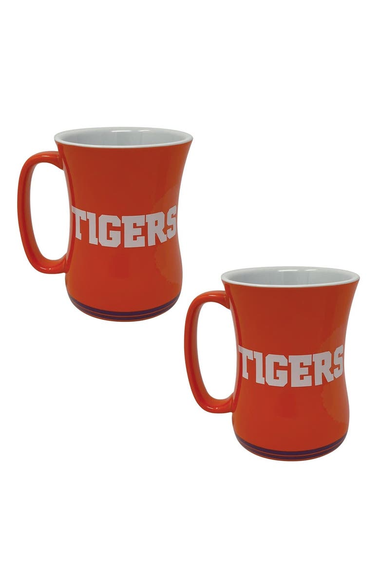 INDIGO FALLS Clemson Tigers 16oz. Sculpted Barista Mug Two-Pack, Alternate, color, White