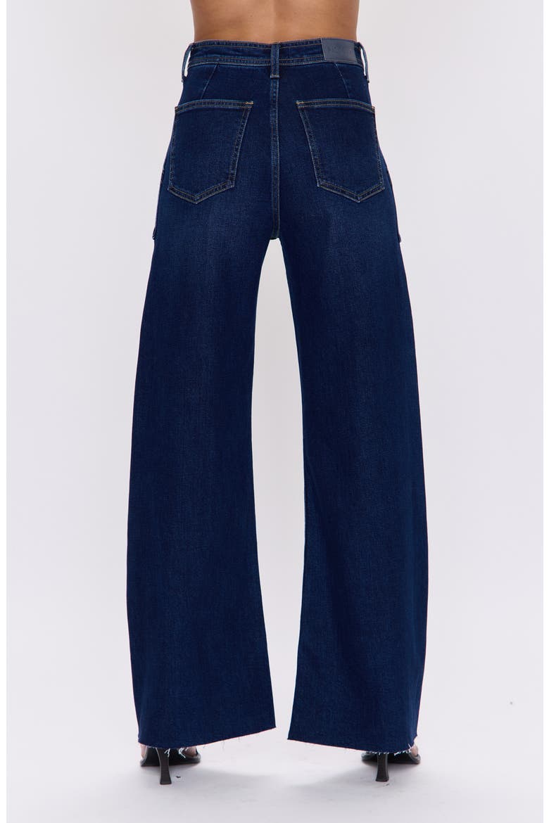 Penny High Waist Raw Hem Wide Leg Utility Jeans, Alternate, color, CALLUNA
