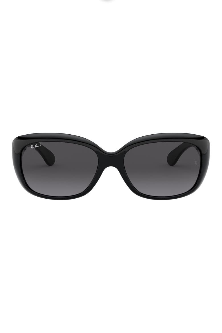 Jackie Ohh 58mm Polarized Sunglasses, Main, color, BLACK GREY