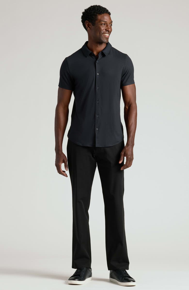 True Classic Comfort Knit Short Sleeve Button-Up Shirt, Alternate, color, Black