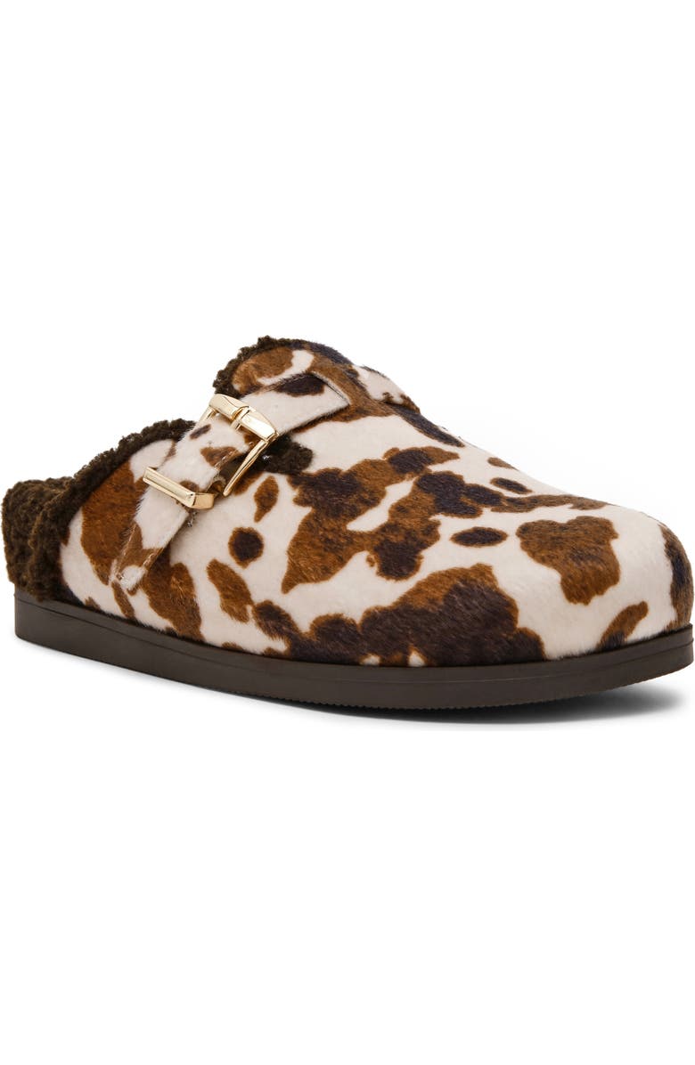DV by Dolce Vita Anina Faux Shearling Lined Mule, Main, color, Cow Print