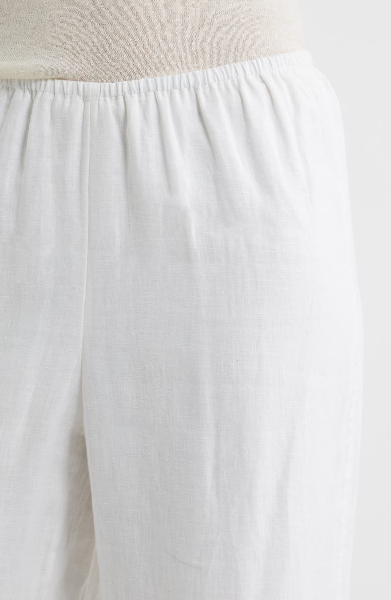 Caslon<sup>®</sup> Pull-On Wide Leg Linen Pants, Alternate, color, White