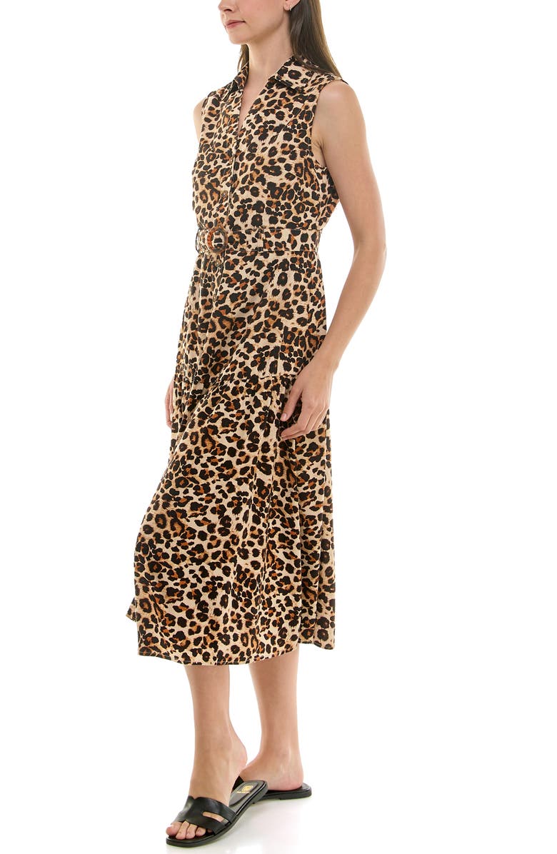 Nicole Miller Sleeveless Belted Shirtdress, Alternate, color,