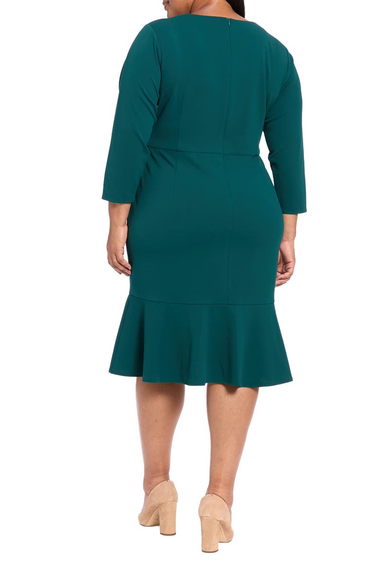 Twist Front Flounce Hem Midi Dress, Alternate, color, OCEANVIEW BLUE