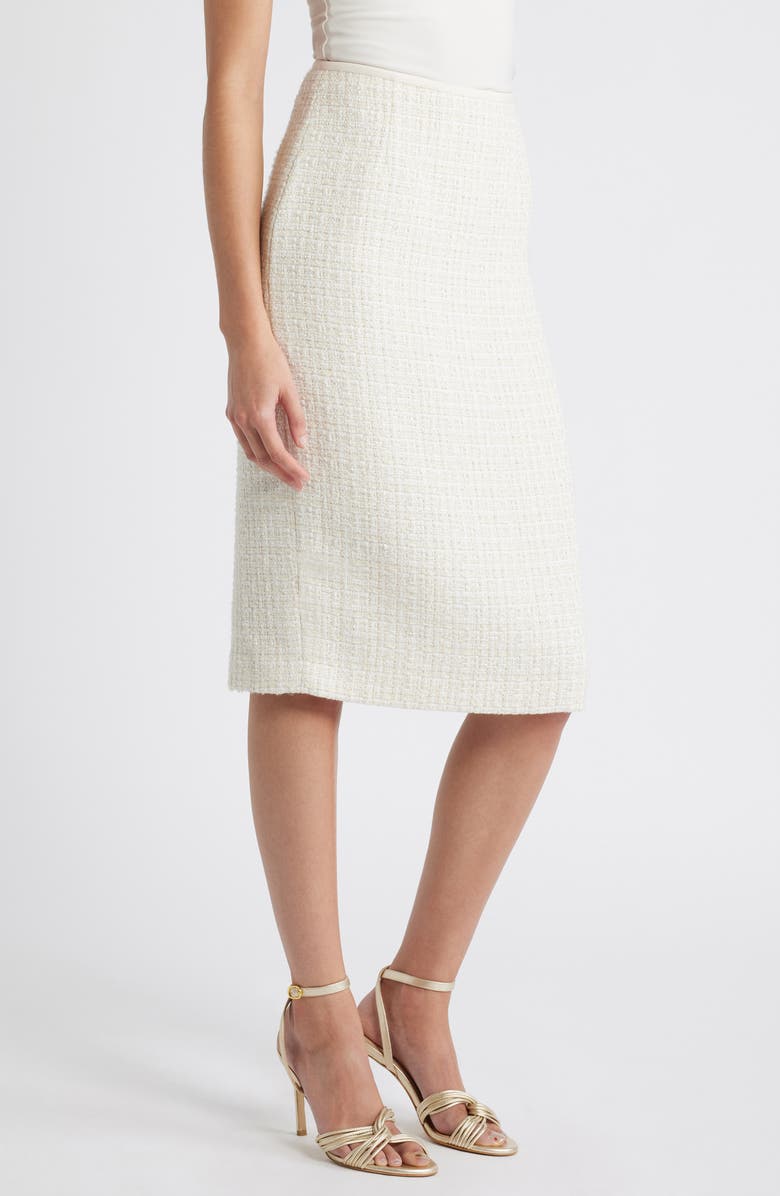 Anne Klein Tweed Pencil Skirt, Alternate, color, 