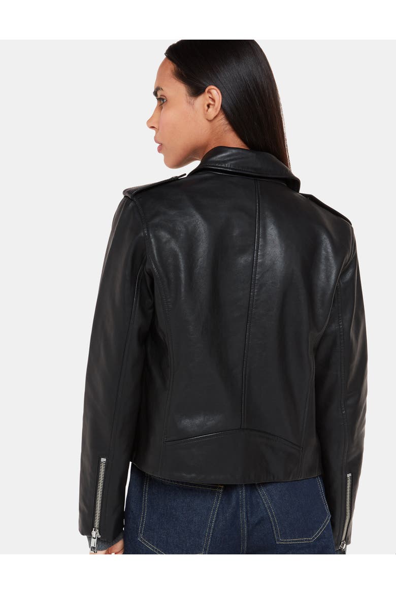 Agnes Pocket Leather Jacket, Alternate, color, Black