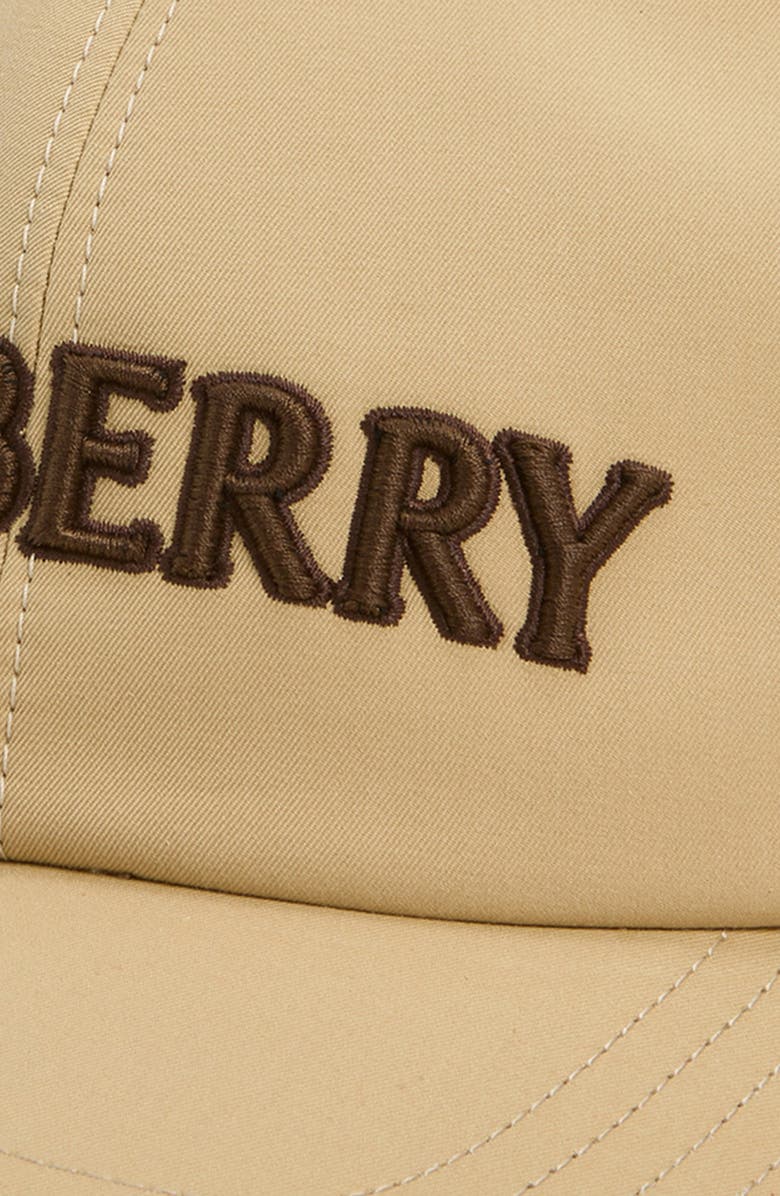 Burberry Logo Cotton Gabardine Baseball Cap, Alternate, color, Flax