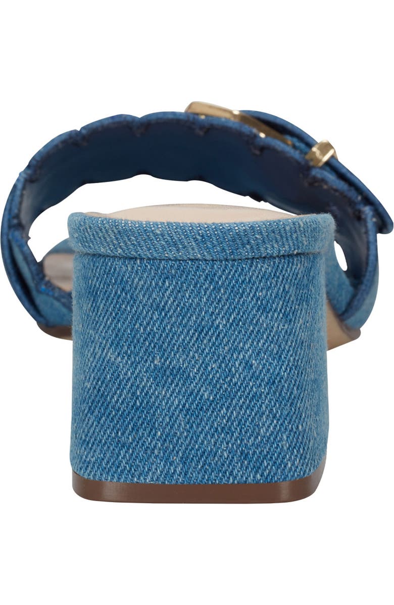 UNISA Vinley Denim Buckle Scalloped Slide Sandal, Alternate, color, Light Blue