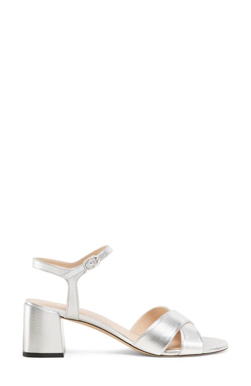 Shop Stuart Weitzman Dayna Ankle Strap Sandal In Silver/silver