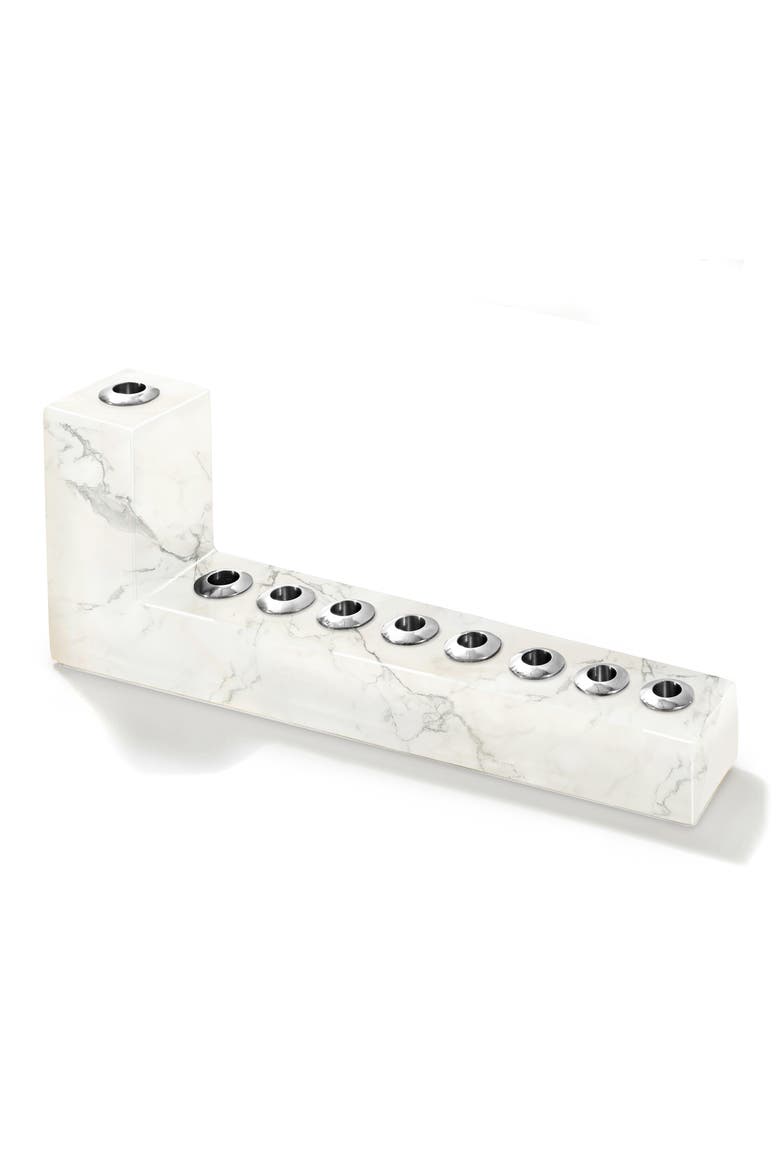 Brillante Marble Menorah, Main, color, WHITE & SILVER