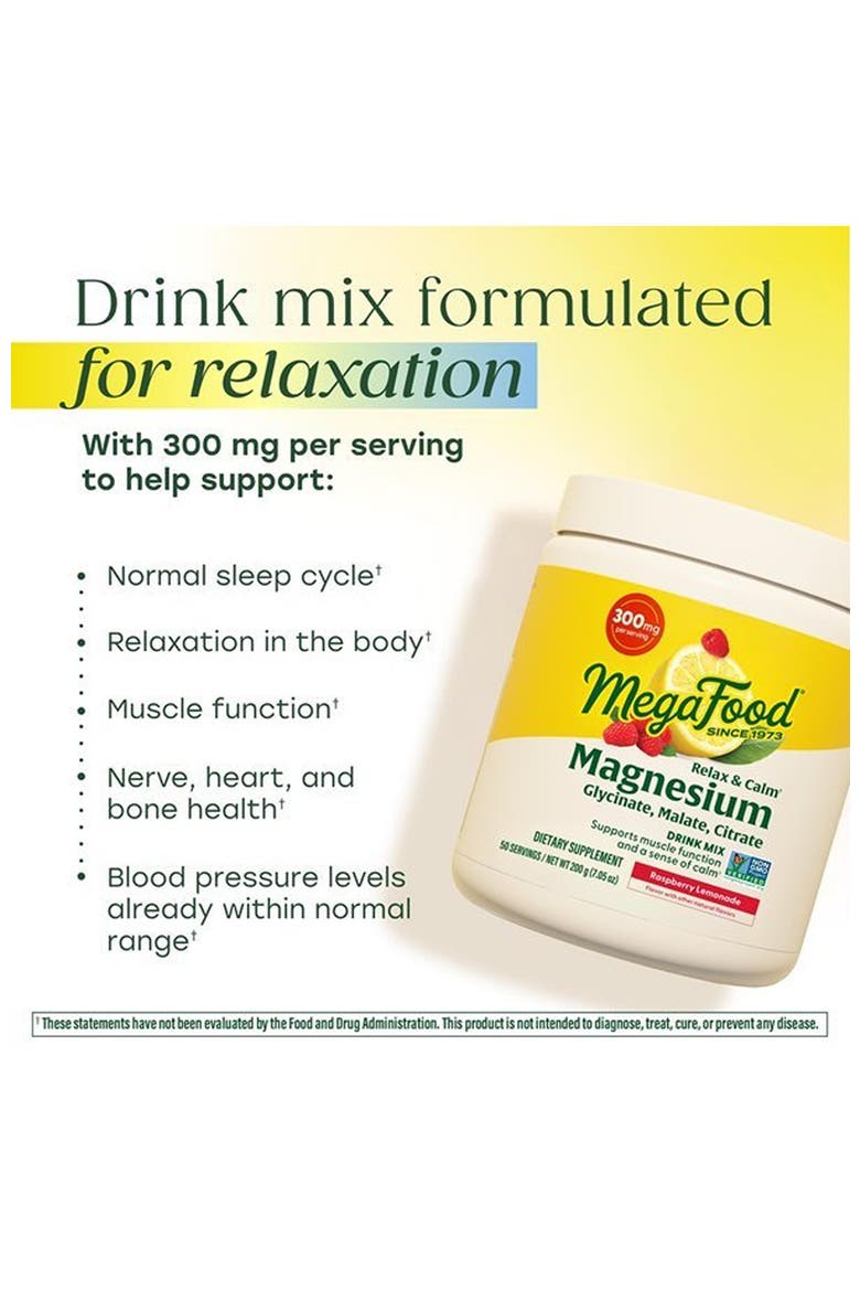 Relax & Calm Magnesium Drink Mix with Magnesium Glycinate, Citrate & Malate, Raspberry Lemonade, 7.05oz, Alternate, color, None