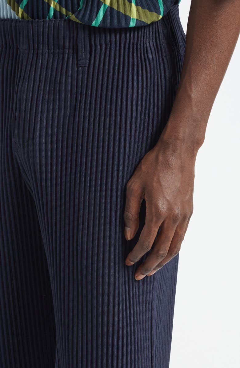 Homme Plissé Issey Miyake Basics Pleated Straight Leg Pants, Alternate, color, Navy