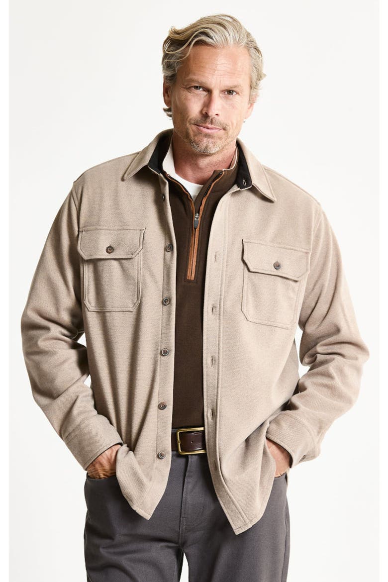 Poly Rayon Twill Overshirt, Main, color, TAUPE