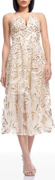 Dress the Population Briella Sequin Butterfly Strapless Cocktail Dress
