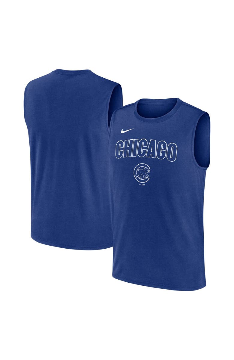 Nike Men's Nike Royal Chicago Cubs Knockout Performance Muscle Tank Top, Alternate, color, Royal