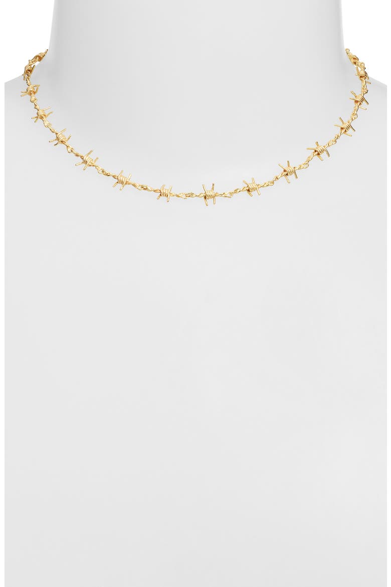 The Barbwire Necklace & Bracelet Set, Alternate, color, GOLD