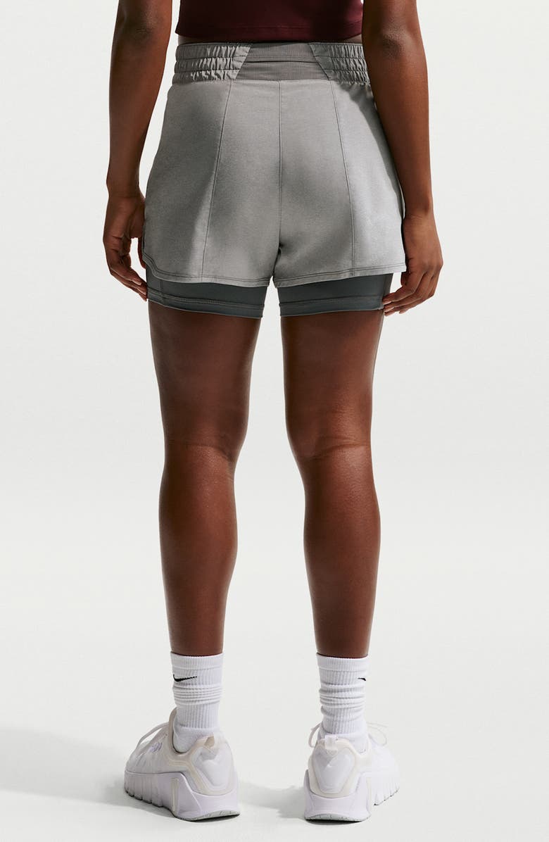 Nike One Dri-FIT High-Waisted 3-Inch 2-in-1 Shorts, Alternate, color, 085 Smoke Grey/Heather/White