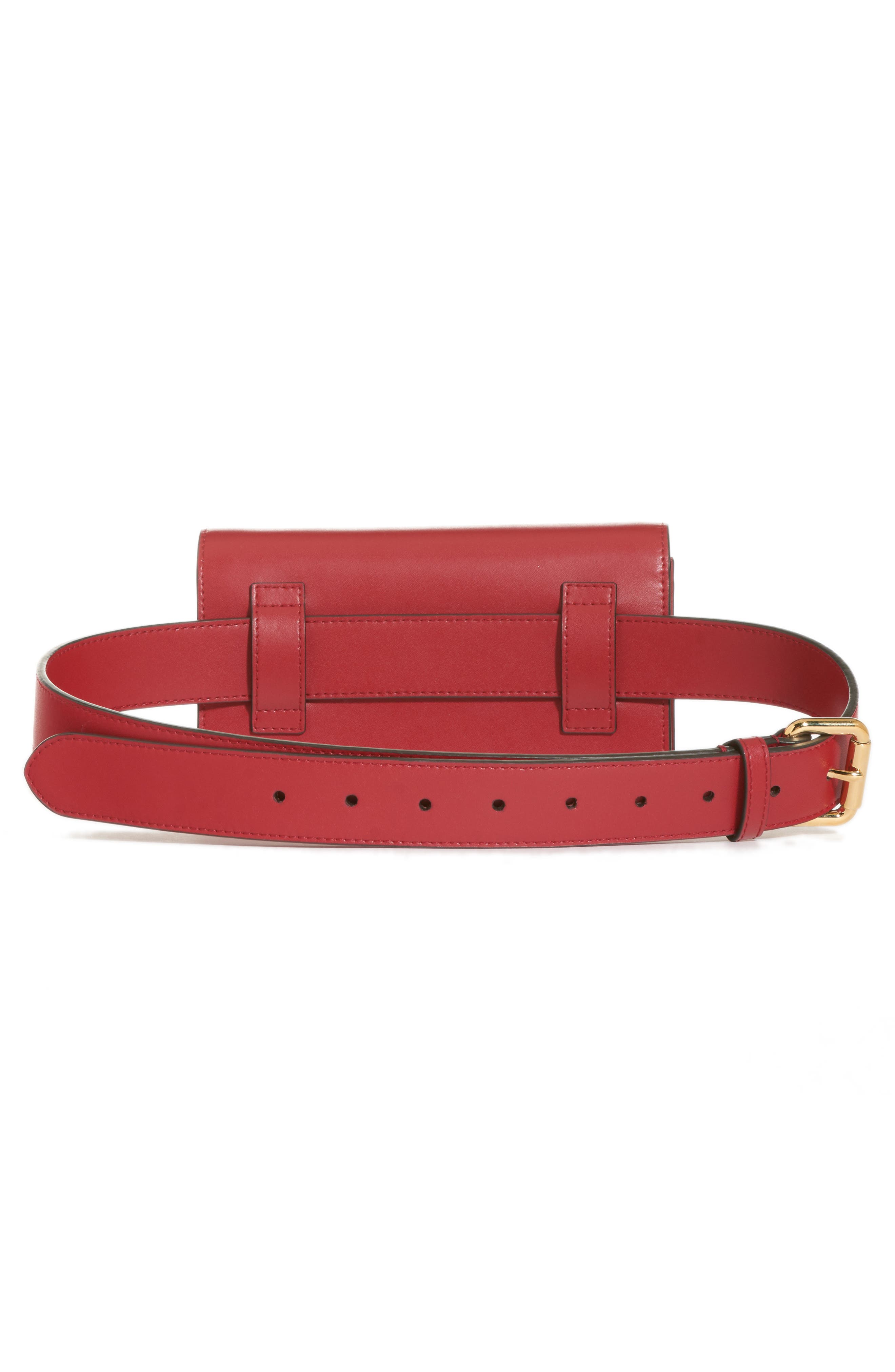 Fendi Liberty Logo Calfskin Leather Belt Bag, Alternate, color, 