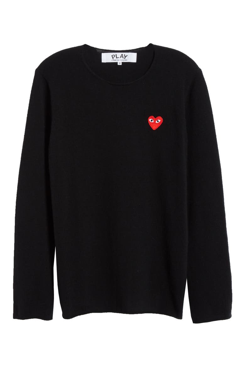 Crewneck Wool Sweater, Alternate, color, BLACK