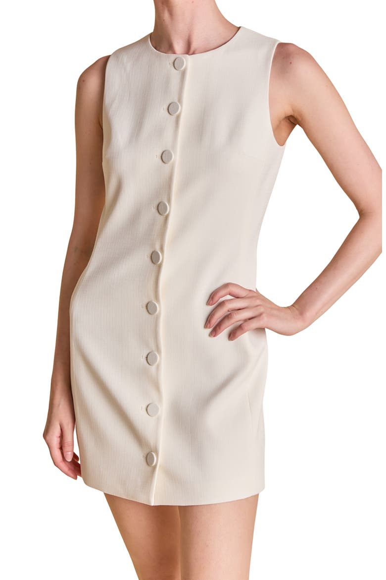 Button Front Minidress, Alternate, color, CREAM