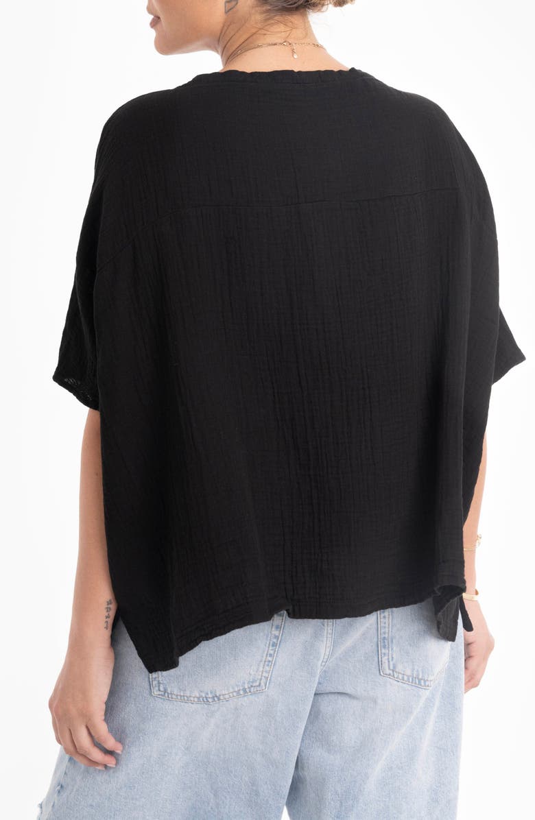 ocean+main Square Gauze Top, Alternate, color, Black