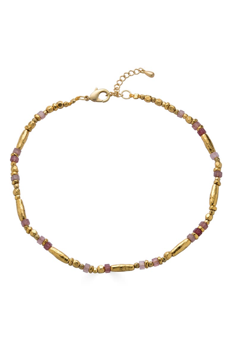 Strawberry Quartz Bead Necklace, Main, color, Pink Quartz