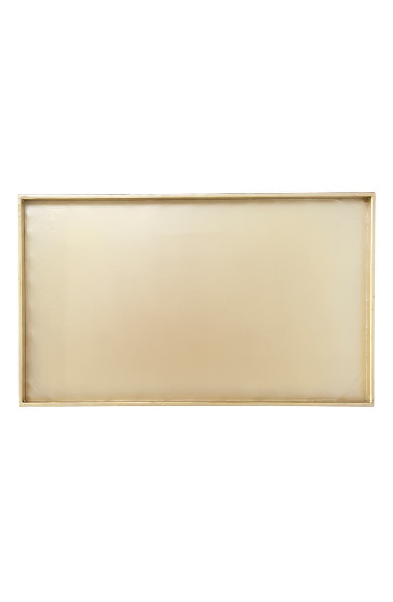 Storied Home Vintage Rectangular Metal End Table with Claw Feet, Gold, Alternate, color, Gold