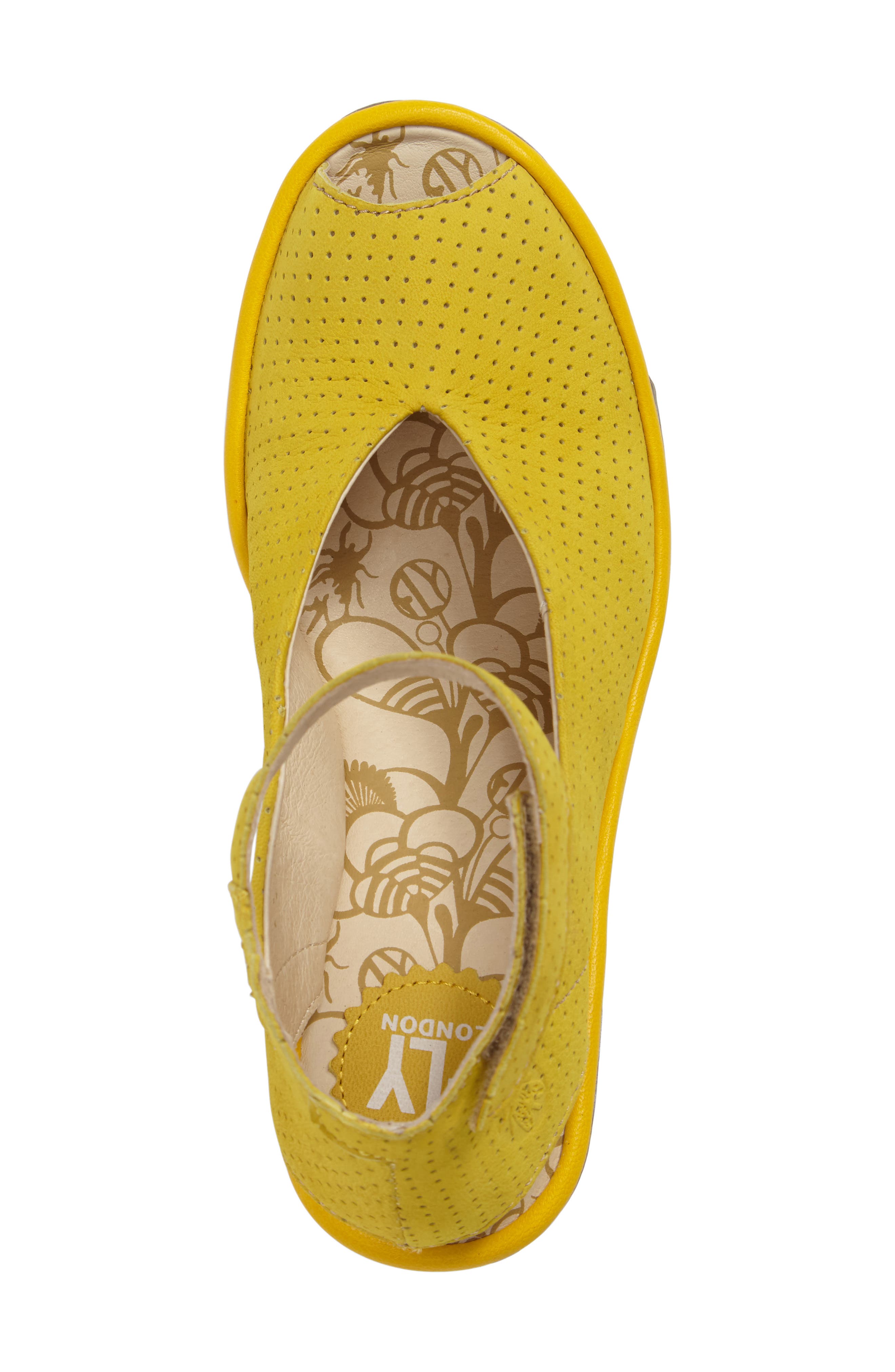 Fly London 'Yala' Perforated Leather Sandal, Alternate, color, 056 Bumblebee