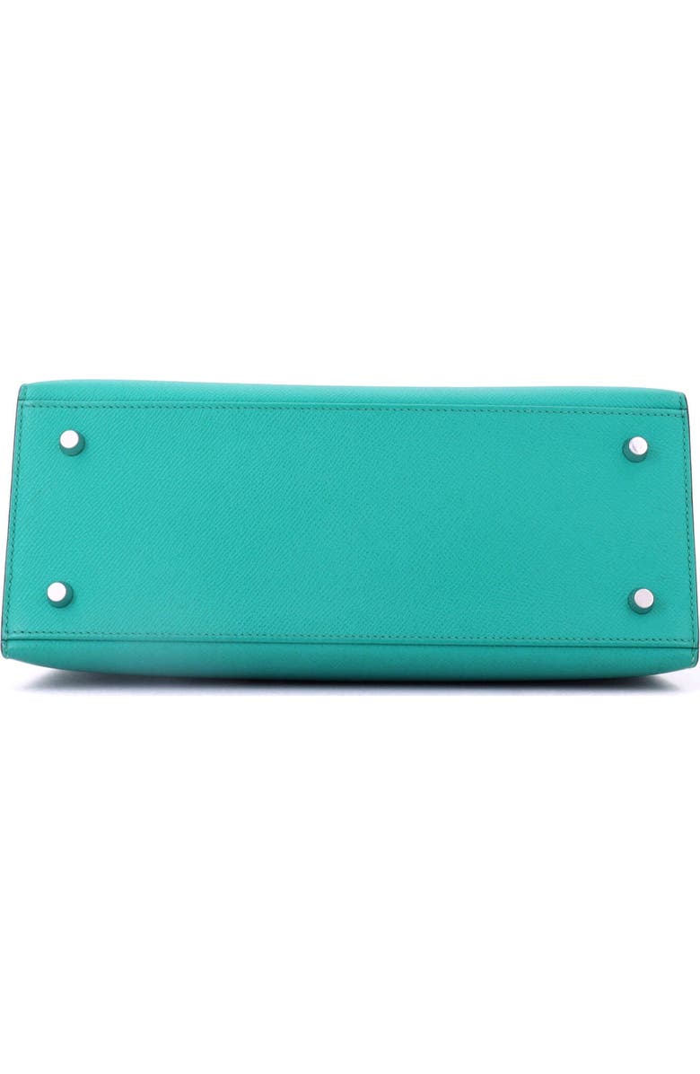 Pre-Owned Hermes Kelly Handbag Blue Epsom with Palladium Hardware 28, Alternate, color, Bleu Paon