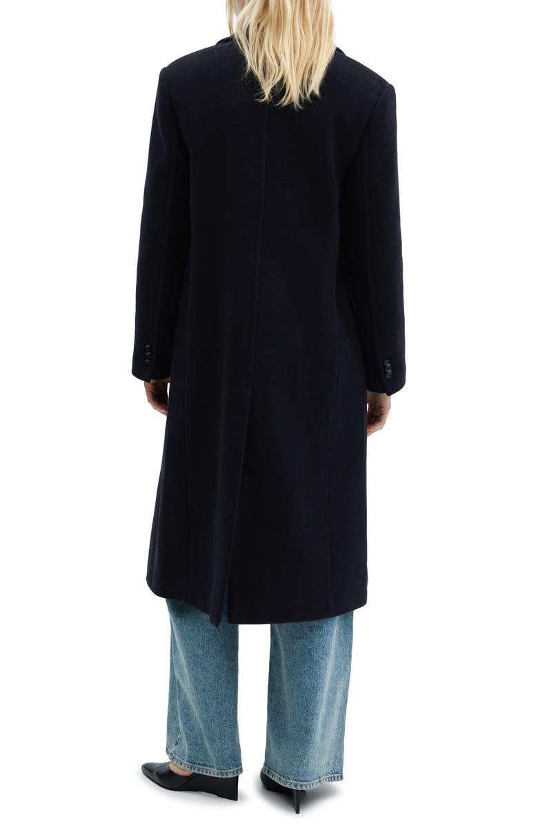 MANGO Double Breasted Virgin Wool Blend Coat, Alternate, color,